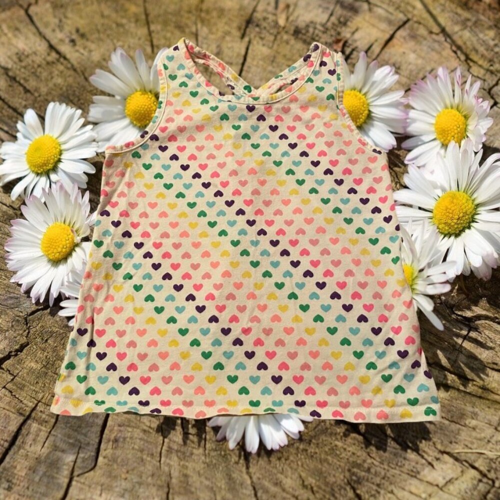 PLACE Colorful Heart Design Cotton Tank Top